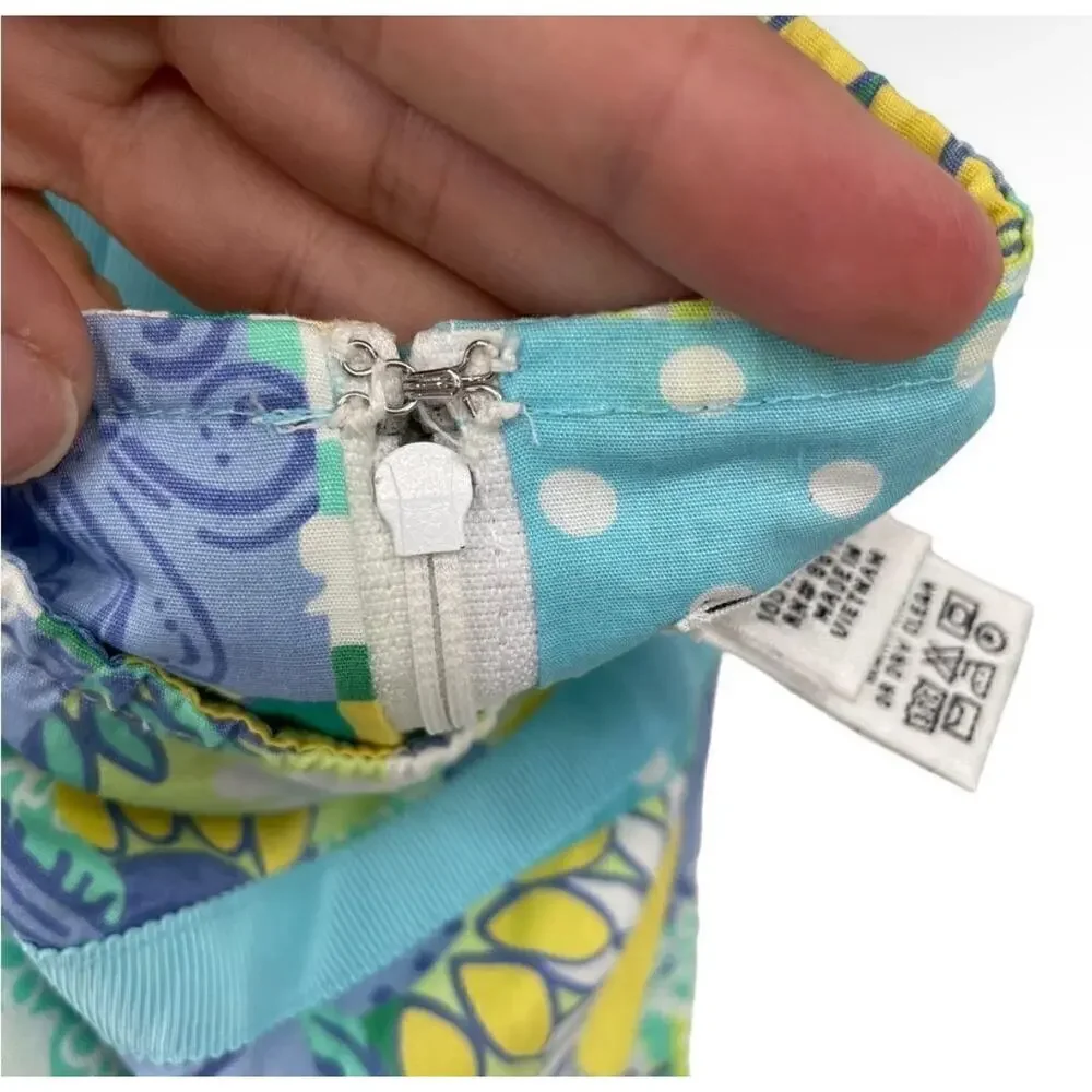 Lilly Pulitzer Patchwork Halter Dress Sunflower Floral Retro Cottagecore Size 2